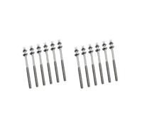 2 set di 6 aste di tensione per tamburo, viti di montaggio M5 per percussioni Accs Build M5 x 90 mm, argento