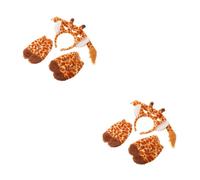 2 set di accessori per costume da giraffa, cerchietto con orecchie di peluche,