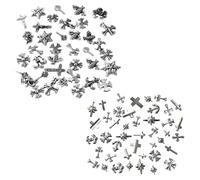 2 Set Di Accessori Per Nail Art Incrociati, Accessori Per Nail Art Retrò In Metallo, Accessori Stile Punk, Materiali Per Nail Art Fai Da Te