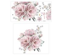 2 Set Di Adesivi A Parete Di Fiori Rosa, Murali Creativi E Alla Moda E Autoadesivi, Sfondo A Muro Fai-Da-Te Di Decorazione Artistica, Adatti Per Soggiorno E Camera Da Letto.