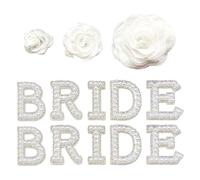 2 set di adesivi ricamati per la sposa, 3 fiori tridimensionali, strass per vestiti, adesivi per la sposa, toppe con lettere, toppe con lettere termoadesive