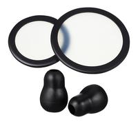 2 Set di Auricolari per Fonendoscopio Pvc Nero, Membrana Integrata