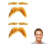 2 Set Di Baffi Per Sopracciglia - Barba Finta Gialla Barba Finta, Baffi E Sopracciglia Gialli, BaffiGialli ESopracciglia Autoadesivi, BaffiFinti Autoadesivi ESopracciglia Per Halloween, Cosplay