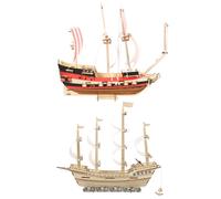2 set di barche a vela assemblano puzzle fai -da -te la barca a vela 3d puzzle