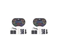2 set di batteria elettronica compatta pratica Drum Pad macchina per bambini regalo di compleanno