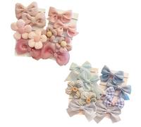 2 set di capelli per bambine con fiori colorati con fissatore a coda di cavallo, accessori per capelli in gomma morbida e stretta, adatti per ragazze che stanno imparando a camminare