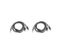 2 set di cavi da RCA a 3,5 mm per amplificatori teatrali, cavo ausiliario, cuffie RCA a AUX, 1,8 m