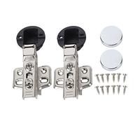 2 set di cerniere per porte in vetro per armadietti in acciaio inossidabile 201, cerniere per smorzamento per porte in vetro da 35 tazze (Mezzo rivestimento con piega centrale 9 mm)