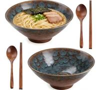 2 Set di Ciotole Ramen con 2 Bacchette e 2 Cucchiai Ciotole da 1200 ML
