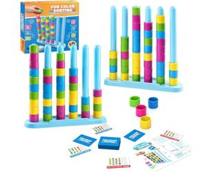 2 Set di Color Stack Game,Testa a Testa Impila e Ordina Il Gioco dei Colori con 50 Sfide,Sfide Logiche,Giochi da Fare in Famiglia Adatti a Bambini e Adulti,Perfetti per Le Serate in Compagnia