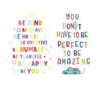 2 Set Di Colorati Adesivi Per Pareti Ispiratrici, Adesivi Di Lettere Inglesi Creative, Citazioni Di Ispirazione Interessanti, Decorazioni Per La Casa.