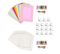 2 Set Di Cornici Di Carta, 15 Pezzi Di Chiodi Senza Traccia, Cornici Con Clips, Cornici Per Foto Da Parete, Cornici Per Foto Fai Da Te Cornici Di Decorazione Fotografica