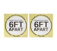 2 set di decalcomanie per pavimenti a distanza sociale Adesivo con segnale di avvertimento per la guida al controllo della folla