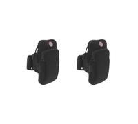 2 set di fascia da braccio sportiva da corsa, custodia per telefono cellulare, nero