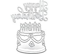 2 Set di fustelle per la creazione di carte, Accfore Happy Birthday taglio Dies Card Making Supplies DIY Die Cutters Card Making Die Stencils per Scrapbooking