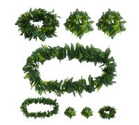 2 set di ghirlande di foglie hawaiane artificiali, collane, cerchietti,