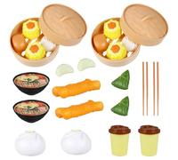 2 Set di giocattoli alimentari per bambini, giocattoli cinesi dim sum in plastica per bambini, colazione cinese realistica, gioco di finzione, per colazione giocattolo al vapore, cucina in cucina, gi