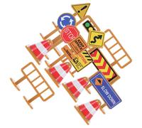 2 set di giocattoli per segnali stradali in miniatura, segnali stradali,