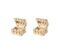 2 set di legno 3D Puzzle Case Treasure Box Modello per Desktop Ornamento Hobby Bambini