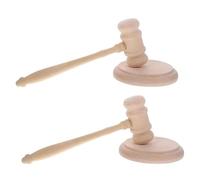 2 set di martelli da giudice in legno, avvocato, asta con robusta base espositiva for tribunale Per Giudice