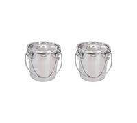 2 set di mungitrice secchio mungitrice parti secchio latte per mucca pecora cavallo 3L argenteo