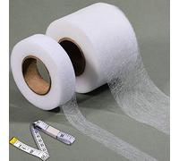 2 set di nastri di orli da stiro, 20 mm x 30 m e 60 mm x 30 mm, senza orlo con nastro di misurazione, adesivo per abbigliamento, tende, jeans, pantaloni, colletto