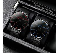 2 Set di nuovi orologi da uomo alla moda, da business, al quarzo, dal design casual e semplice, adatti per uso quotidiano, per la stagione di ritorno a scuola, di laurea, del Ringraziamento, per coppi