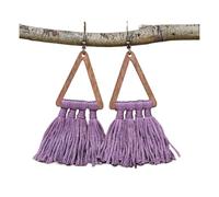 2 set di orecchini pendenti da donna, stile bohémien, stile pastorale, vintage, alla moda, colorati, in legno, per lavori a maglia a mano, feste e palcoscenici, Misura unica, Agata
