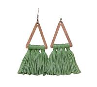 2 set di orecchini pendenti da donna, stile bohémien, stile pastorale, vintage, alla moda, colorati, in legno, per lavori a maglia a mano, feste e palcoscenici, Misura unica, Agata