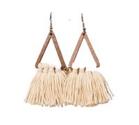 2 set di orecchini pendenti da donna, stile bohémien, stile pastorale, vintage, alla moda, colorati, in legno, per lavori a maglia a mano, feste e palcoscenici, Misura unica, Agata