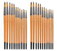 2 set di pennelli da artista, pennello per acquerello in lana di nylon bicolore con codolo nero, strumento per pittura a gouache e acrilico con ferrule in alluminio e manico in