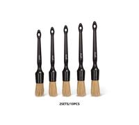 (2 set di pennelli neri) SPTA 5 pezzi di pennelli per la cura dell'auto con manico in setole di cinghiale