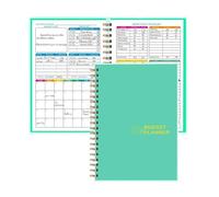 2 set di pianificatore budget quaderno for le spese organizzatore mensile registro finanziario e libro dei conti A5(Green)