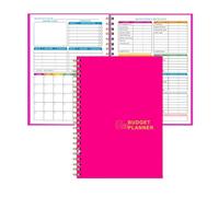 2 set di pianificatore budget quaderno for le spese organizzatore mensile registro finanziario e libro dei conti A5(Rose red)