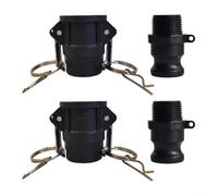 2 set di raccordi per tubi flessibili in polipropilene Camlock tipo D & F per giunti a camma e scanalatura da 1 a 2 pollici con capacità ad alta pressione (5,1 cm)