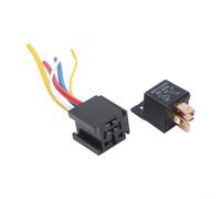2 set di relè per auto JD2912 DC24V 80A con base e cavo, larghezza piede 9,3 mm, per ventola di raffreddamento, pompa carburante clacson (24VDC Five line seat)
