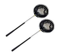 2 set di reti da pesca telescopiche per reti pieghevoli in acciaio inox portatili per spiaggia e acqua