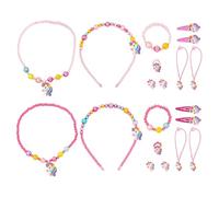 2 Set di Set di Gioielli per Bambini, Graziosi Gioielli da Cartoni Animati, Regali per Feste, Gioielli per Ragazze, Provviste per Le Ragazze.