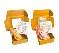 2 set di simpatici piccoli orsi in set regalo, supporto emotivo con 1 rosa e 1 orso marrone, 2 carte e 2 scatole, per supporto emotivo e occasioni speciali