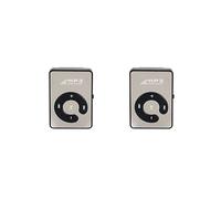2 set di Specchio Superficie Mini Lettore MP3 Escursionismo Viaggio Partito Portatile di Plastica Musica Giocare Dispositivo Lettore di Schede Built-in Batteria Nero