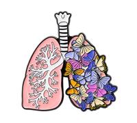 2 set di spille decorative smaltate in metallo per medici, camicie, sciarpe, farfalle, polmoni, as description, Plastica, come descrizione