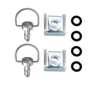 2 Set di Staffe a D con Sgancio Rapido per Carenature da Corsa Moto 17 mm Argento con Rondelle Plastiche