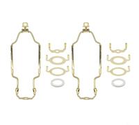 2 set di staffe regolabili per paralume, staffa per arpa, kit con telaio in metallo da 17-25 cm, con terminale e sella, per lampade da tavolo E26 E27 E14 (oro)
