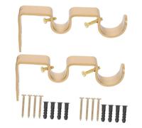 2 set di staffe robuste per asta doppia , elegante supporto da parete per tende e asciugamani, facile installazione con design color oro caldo, colore casuale
