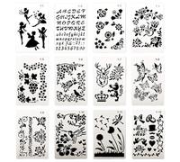 2 set di stencil per diario, planner per lavori artigianali, riutilizzabili per pianificatori quotidiani, programmi settimanali, studi, registri delle sessioni e diario personale (spendere 12 pezzi)