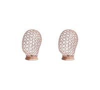 2 set di supporto per parrucche, supporto per parrucche, in metallo, cava, per copricapo, cappelli, parrucca, oro rosa, 53 x 21,5 cm