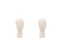 2 set di teste di manichino modello multiuso espositore per cappelli, per realizzare parrucche, cappelli da centro commerciale, altezza 33 cm, beige