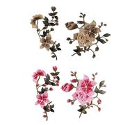 2 set di toppe in stoffa di pizzo, toppe ricamate, applicazioni floreali, fiori ricamati, toppe per vestiti, toppe applicate per vestiti, applicazioni ricamate in stoffa