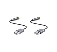 2 set di USB a jack da 3,5 mm adattatore audio stereo esterno per cuffie PC