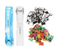 2 Set Dispenser di Clip per Documenti, Metallo e Plastica, 540 Pagine | Classificazione per Colore, senza Fori nei Fogli, per Contratti e Report, Aula e Prove Musicali
